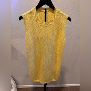 Yellow Sleeveless Knit Top with Open Sides